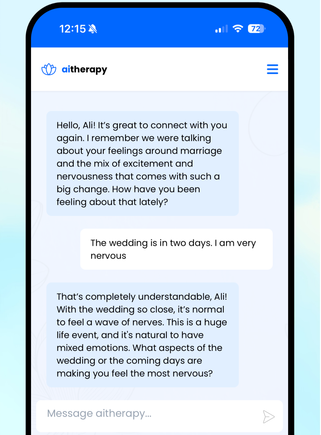 Texting with an AI Therapist